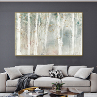 Wall Art 100cmx150cm Forest hang painting style Gold Frame Canvas thumbnail