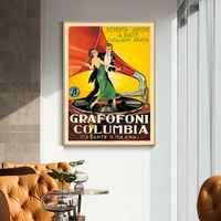 Wall Art 60cmx90cm Grafofoni Columbia Gold Frame Canvas thumbnail