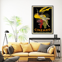 Wall Art 70cmx100cm Cinzano Black Frame Canvas thumbnail