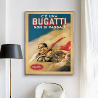Wall Art 90cmx135cm Bugatti Gold Frame Canvas thumbnail
