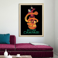 Wall Art 90cmx135cm Bitter Campari Gold Frame Canvas thumbnail