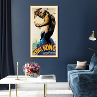 Wall Art 40cmx80cm King Kong 1933 Gold Frame Canvas thumbnail