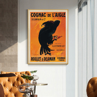 Wall Art 90cmx135cm Cognac de l’Aigle Gold Frame Canvas thumbnail