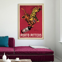 Wall Art 40cmx60cm Porto Pitters Vintage Gold Frame Canvas thumbnail