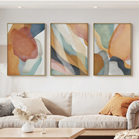 Wall Art 40cmx60cm Abstract Orange 3 Sets Gold Frame Canvas thumbnail