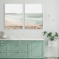 Wall Art 60cmx90cm Coastal Prints 2 Sets White Frame Canvas thumbnail