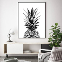 Wall Art 70cmx100cm Pineapple Black Frame Canvas thumbnail