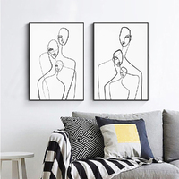Wall Art 60cmx90cm Abstract Figures 2 Sets Black Frame Canvas thumbnail
