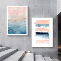 Wall Art 100cmx150cm Abstract Pink 2 Sets White Frame Canvas thumbnail