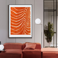 Wall Art 70cmx100cm Abstract Orange Black Frame Canvas thumbnail