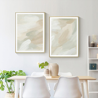 Wall Art 100cmx150cm Beige and Sage Green 2 Sets Gold Frame Canvas thumbnail