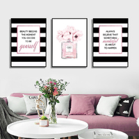 Wall Art 50cmx70cm Fashion Prints 3 Sets Black Frame Canvas thumbnail