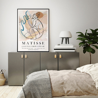 Wall Art 40cmx60cm Matisse Nude Line Black Frame Canvas thumbnail