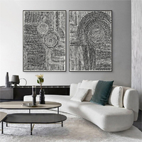 Wall Art 40cmx60cm Clustered Dots 2 Sets Black Frame Canvas thumbnail