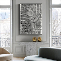 Wall Art 40cmx60cm Clustered Dots A Black Frame Canvas thumbnail