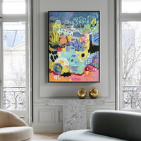 Wall Art 90cmx135cm Summer Smile B Black Frame Canvas thumbnail