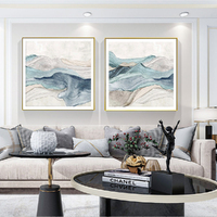 Wall Art 50cmx50cm Blue Mountain 2 Sets Gold Frame Canvas thumbnail