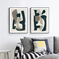 Wall Art 60cmx90cm Abstract Puzzle 2 Sets Black Frame Canvas thumbnail