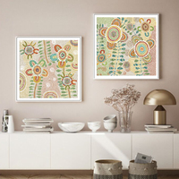 Wall Art 100cmx100cm Lovely Pattern 2 Sets White Frame Canvas thumbnail