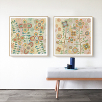 Wall Art 100cmx100cm Lovely Pattern II 2 Sets Wood Frame Canvas thumbnail