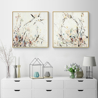 Wall Art 90cmx90cm Afternoon Walk 2 Sets Gold Frame Canvas thumbnail