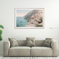Wall Art 70cmx100cm Italy Amalfi Coast Wood Frame Canvas thumbnail