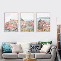 Wall Art 60cmx90cm Italy Cinque Terre 3 Sets Wood Frame Canvas thumbnail