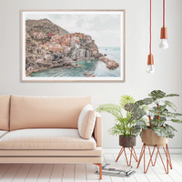 Wall Art 90cmx135cm Italy Cinque Terre Wood Frame Canvas thumbnail