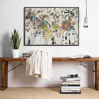 Wall Art 90cmx135cm Abstract White Dream Black Frame Canvas thumbnail