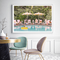 Wall Art 40cmx60cm Dogs at Beverley Hills Hotel White Frame Canvas thumbnail