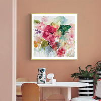 Wall Art 100cmx100cm Floral Brunch Gold Frame Canvas thumbnail
