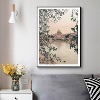 Wall Art 40cmx60cm Rome City Black Frame Canvas thumbnail