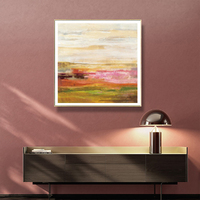 Wall Art 70cmx70cm Blooming Field Gold Frame Canvas thumbnail