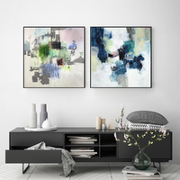 Wall Art 100cmx100cm Blue Crushers 2 Sets Black Frame Canvas thumbnail