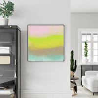 Wall Art 90cmx90cm Colorful Watercolor Black Frame Canvas thumbnail