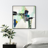 Wall Art 70cmx70cm Hard Truth Black Frame Canvas thumbnail