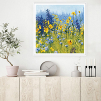 Wall Art 40cmx40cm Joyful In July White Frame Canvas thumbnail