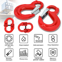 2X 6mm Hammerlock+ Eye Sling Hook Safety Chain Caravan Trailer connecting Extend thumbnail