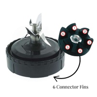 For Nutri Ninja Extractor Blade - 6 Fin Connection Replacement Blender Parts thumbnail
