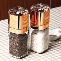 Salt and Pepper Grinder - 180ml Glass Design + Rose Gold Bottle Manual Hand Mill thumbnail
