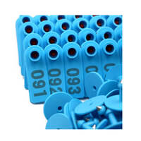 1-100 Cattle Number Ear Tags Set 5x2cm - Blue Small Cow Sheep Pig Livestock Label thumbnail