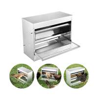 10kg Automatic Chook Chicken Feeder Poultry Auto Treadle Galvanised Metal Coop thumbnail