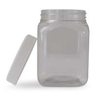 10x 250g Plastic Honey Jars + Lids - Square Clear Food Grade Packaging Containers thumbnail
