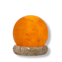 USB Himalayan Salt Lamp - Ball Sphere Carved Shape Pink Crystal Rock LED Light thumbnail