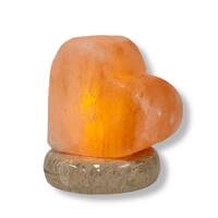 USB Himalayan Salt Lamp - Heart Love Carved Shape Pink Crystal Rock LED Light thumbnail