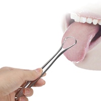 Stainless Steel Tongue Scraper Cleaner Oral Hygiene Reduce Bad Breath Metal Tool thumbnail