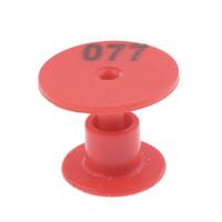 1-100 Cattle Number Ear Tag Set - Round Red Pig Sheep Goat Livestock Label thumbnail