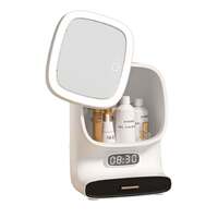 Makeup Display Case with LED Ring Light - Cosmetic Storage Jewellery Vanity thumbnail