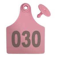 1-100 Cattle Number Ear Tags 7x10cm Set - XL Pink Cow Sheep Livestock Labels thumbnail