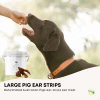 1Kg Dog Treat Pig Ear Strips Bucket - Dehydrated Australian Healthy Puppy Chew thumbnail